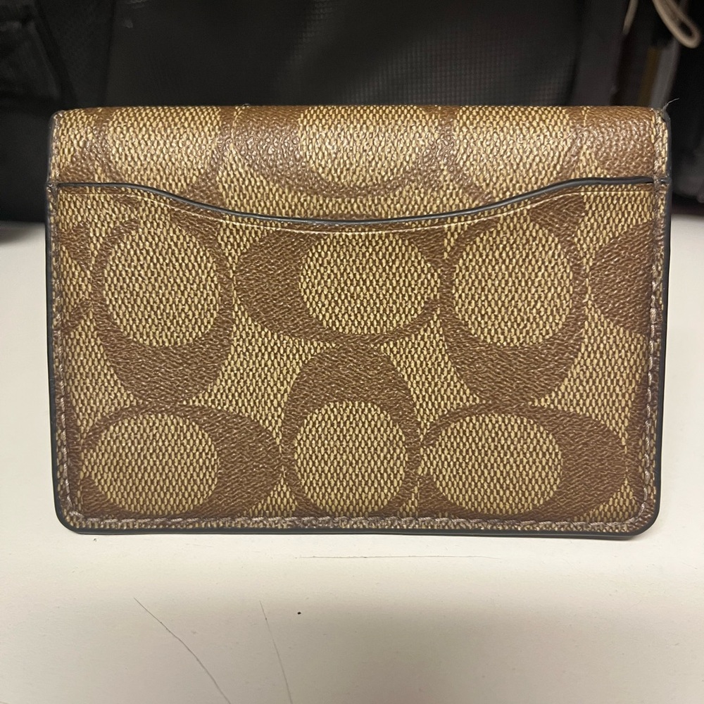 Coach Brown Signature Card Holder wallet